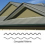 A grey metal corrugated roof with two peaks