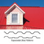 A red metal roof with a box pattern