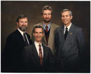 The four Keymer sons. From left to right Dave, Kevin, Paul and Gerry Keymer