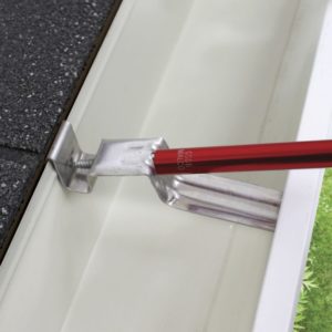 Malco Gutter Screw Guide being used on a gutter