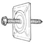 Drawing of Malco's Duct Board Washer With Screw being Inserted